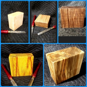 1) One  6&quot;×6&quot;×3&quot; Variation of Species, Hardwood Bowl Blank/ Turning Wood.  Turning lathe Blanks. Big Carving Wood Blocks.