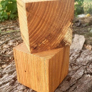 2) 5&quot;X5&quot;X5&quot; RedOak bowl Blank. Thick Turning material. Turning Wood Carving blanks.size. Woodworker gifts. Gifts for men. Carpenter supplies