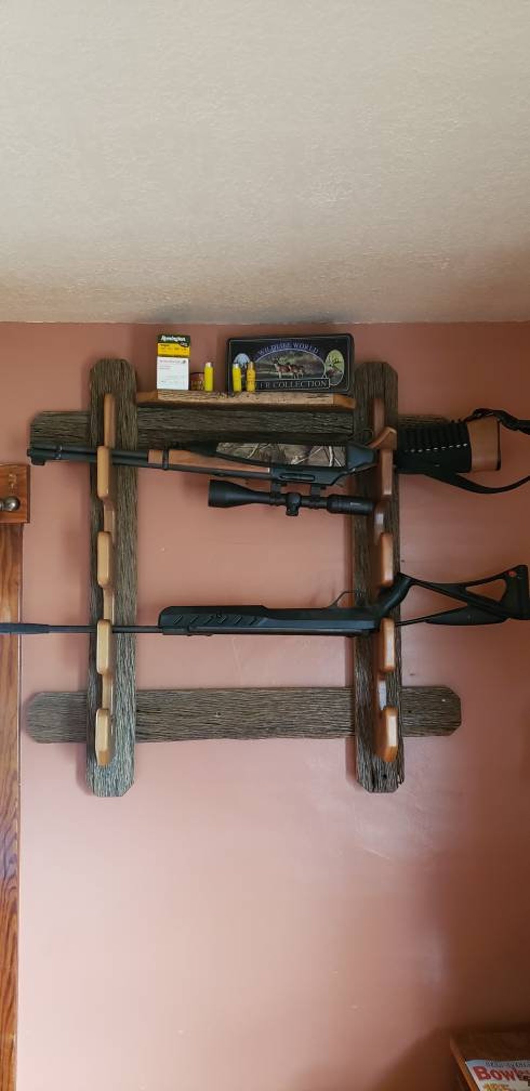 CUSTOM Rustic Gun Rack. Rustic Gun . Wall Gun Holder. Gun