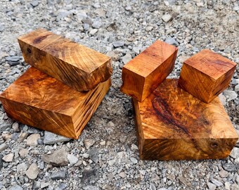 Multi peice kit 6"×6"×2.75" Burl Maple Bowl Turning Blank. Kiln Dried. Pen blanks, knife scales gun grips Lathe Carving Wood Variety sizes.