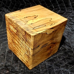 1) One  5"×5"×5" AMBROSIA SPALTED MAPLE Bowl Blank/ Turning Wood