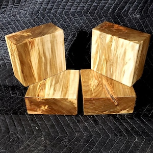 4) Four  6&quot;×6&quot;×3&quot; AMBROSIA SPALTED MAPLE Bowl Blank/ Turning Wood