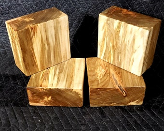 4) Four  6"×6"×3" AMBROSIA SPALTED MAPLE Bowl Blank/ Turning Wood