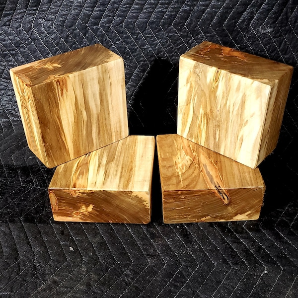 4) Four  6"×6"×3" AMBROSIA SPALTED MAPLE Bowl Blank/ Turning Wood