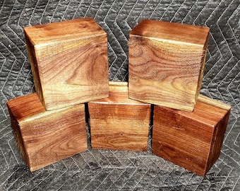 2) Two /VALUE PACK! 5&quot;×5&quot;× 3&quot; Walnut Heartwood bowl blanks/Lathe turning wood.