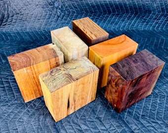 6”x6”x3”  (6)specie value Pack Bowl Blanks Turning Wood. Example pictures. Woodworking craft wood. Thick Carving material Platter blocks.