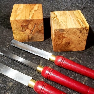 2) Two  4&quot;×4&quot;×4&quot; AMBROSIA SPALTED MAPLE Bowl Blank/ Turning Wood