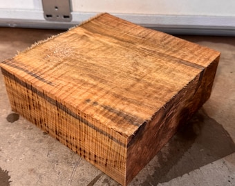 1) One  6"×6"×3" Curly AMBROSIA SPALTED MAPLE Bowl Blank/ Turning Wood