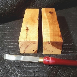 2) 3&quot;×3&quot;×12&quot; American Hickory spindal Blanks/ Lathe Turning Wood. Woodworker supplies, Hardwood blocks. Woodturning pepper shaker Blanks.