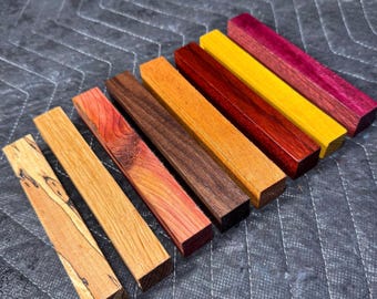 9 Species Wonder kit. 9 pen blanks,  osage, maple bloodwood, paduak, white oak,mahogany walnut. Lathe pen Spindles/Bowl Blanks carving Wood