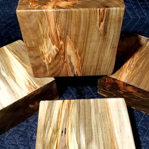 1) One  6&quot;×6&quot;×3&quot; AMBROSIA SPALTED MAPLE Bowl Blank/ Turning Wood