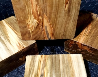 1) One  6&quot;×6&quot;×3&quot; AMBROSIA SPALTED MAPLE Bowl Blank/ Turning Wood