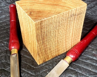 6"×6"×4" mooie rode eiken kom leeg draaien. Draaibank, snijwerk houten vaas draaien van hout. Ambachtelijke draaibank schrijnwerker geschenken/benodigdheden