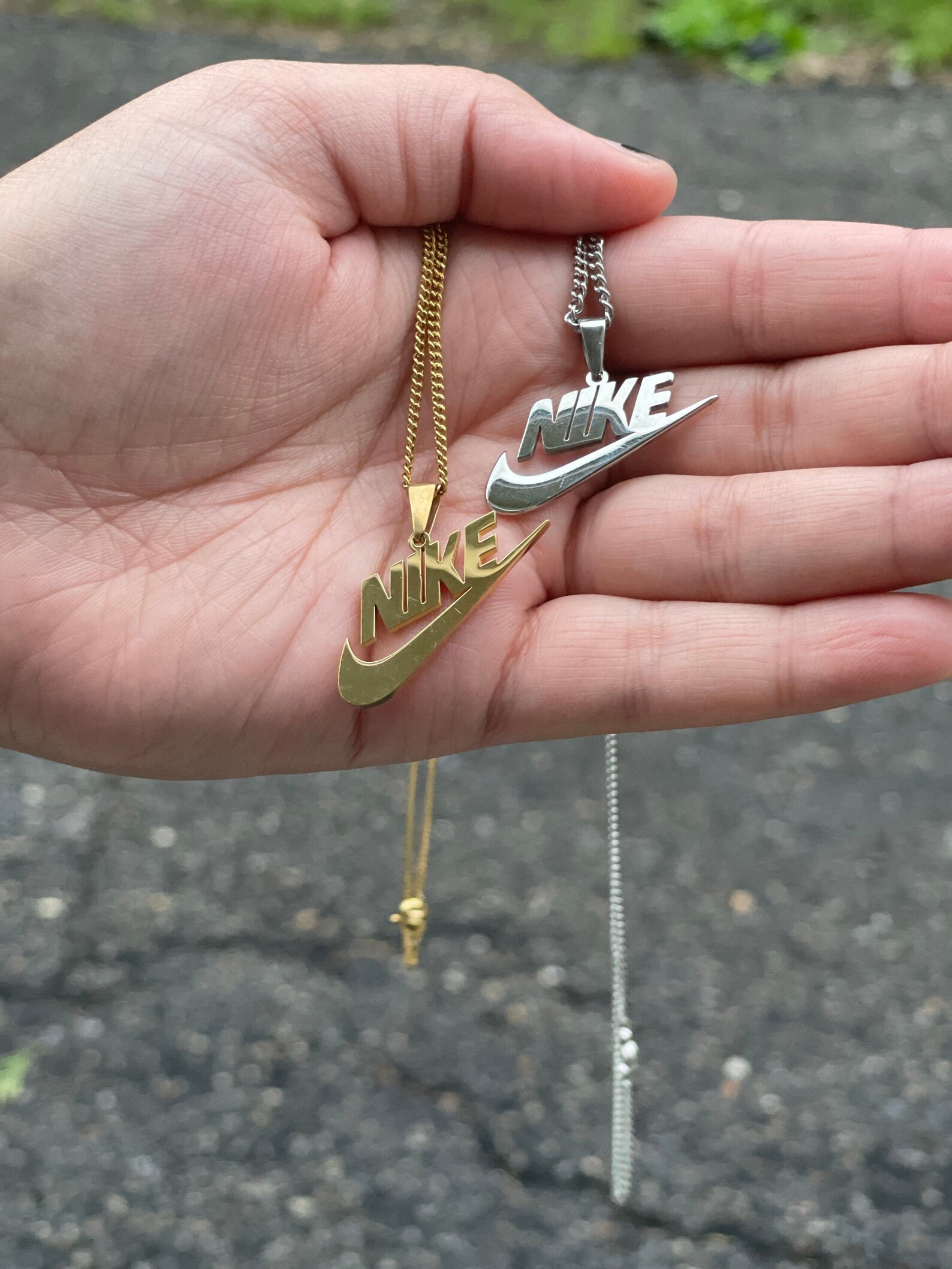 Nike Vintage Swoosh Necklace Gold Nike Necklace Silver Nike Etsy
