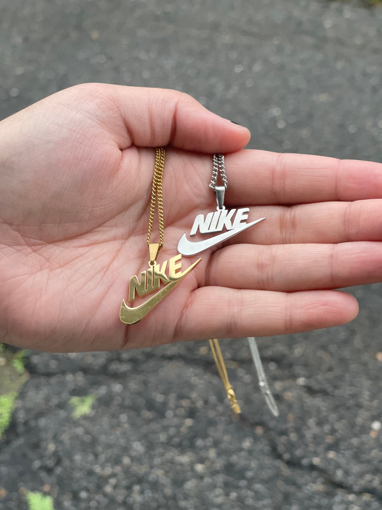 Nike Vintage Swoosh Necklace Gold Nike Necklace Silver Nike Etsy