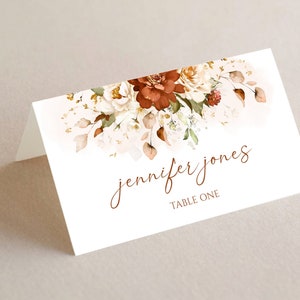 Terracotta Wedding Place Card Template | Wedding Signage Wedding Name Cards | Wedding Stationary Table Place Cards | Wedding Seating Cards