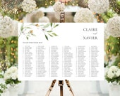 Wedding Seating Chart Template - Wedding Seating Plan - Seating Chart Wedding Signage - Greenery Table Seating Chart -Corjl Instant Download