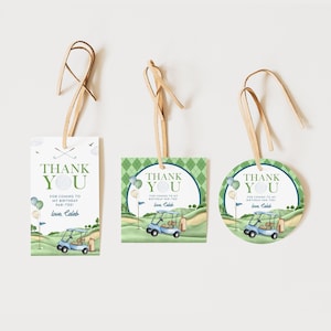 HOLE IN-ONE First Birthday Favor Tags, Golf First Birthday Thank You Tags,Hole In One Birthday Gift Tags,1st Birthday Gift Tag Template BD41