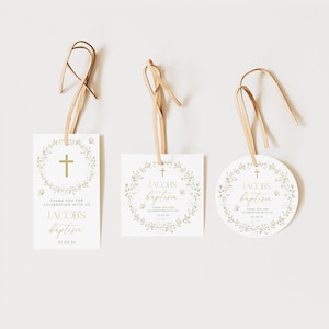 BAPTISM Thank You Tags Template, Baptism Favors Gift Tags Template, First Communion Favor Tags, Confirmation Christening Favors Tag BT4