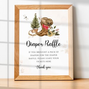LITTLE COWBOY Diaper Raffle Sign, Diaper Raffle Ticket, Western Baby Shower Games, Baby Shower Signage,Baby Shower Printable Signs BS105