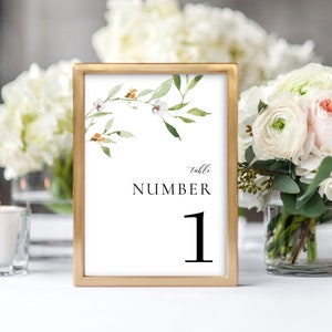 Wedding Table Numbers Digital Download - Table Numbers Wedding Template 5x7 & 4x6 - Wedding Table Numbers Printable -Wedding Signage Seating