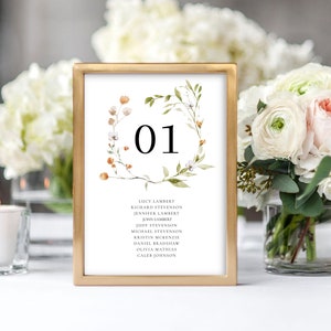 Wedding Table Numbers Digital Download - Table Numbers Wedding Template 5x7 & 4x6 - Wedding Table Numbers Printable -Wedding Signage Seating