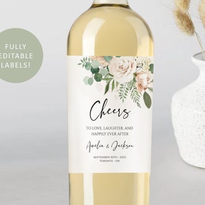 SAGE Green Wedding Custom Wine Label Template | Wedding Wine Labels Instant Download Wedding Decor | Wedding Signage Wine Bottle Label WED9