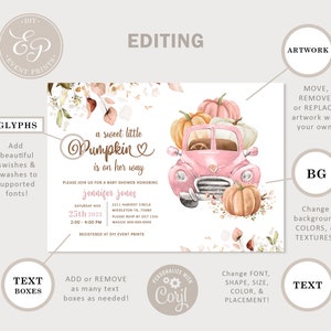 PUMPKIN Baby Shower Printable Invitation Set | Fall Baby Shower Evite ...