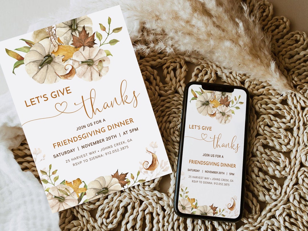 Friendsgiving Invitation Template | Holiday Party Invitation | Friends ...