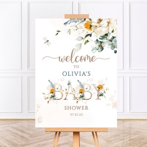 Baby In Bloom Welcome Sign,  Printable Garden Baby Shower Welcome Sign, Baby Brunch Baby In Bloom Sign,Oh Baby Sign Baby Shower Signage BS88