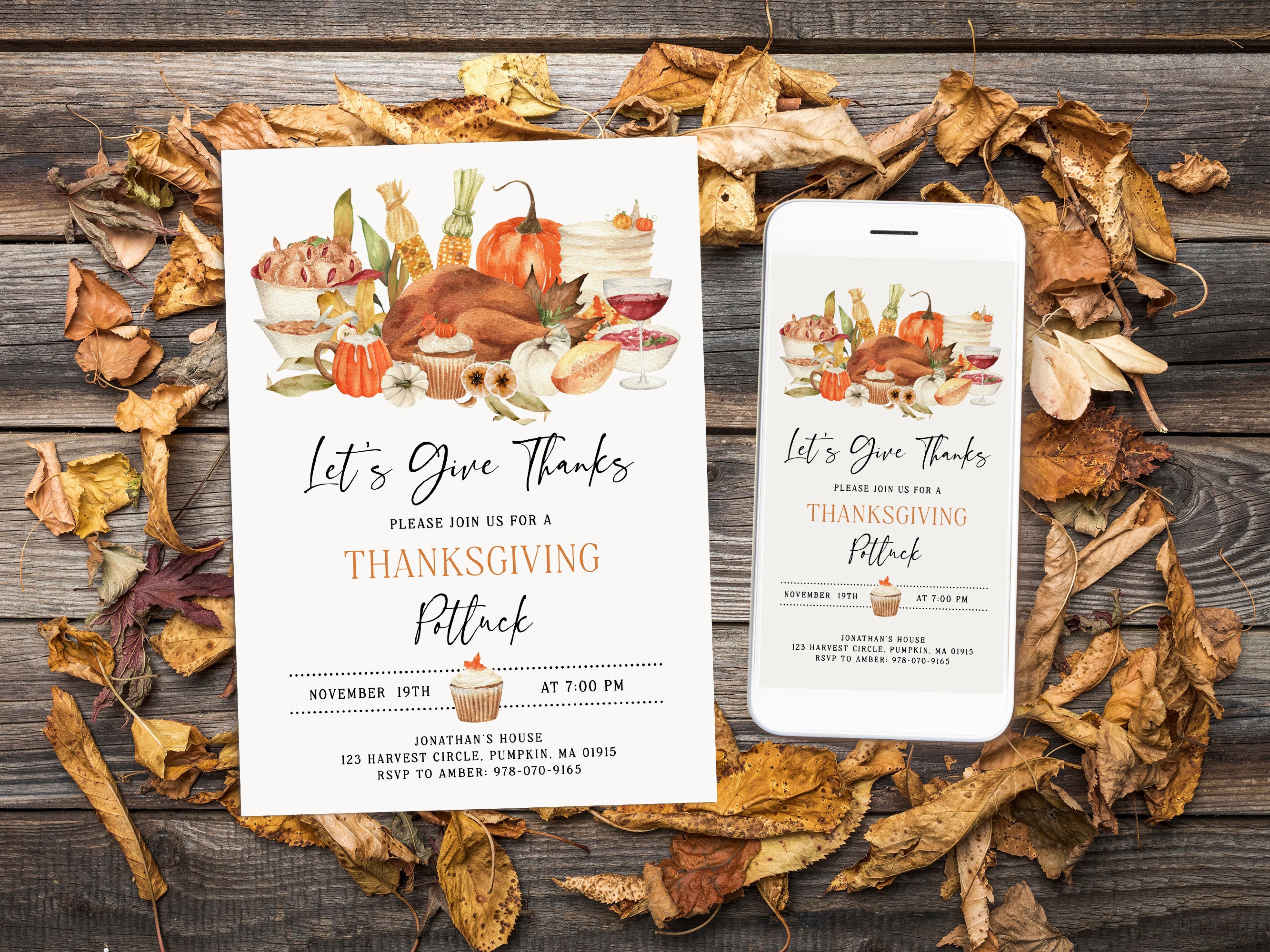 Friendsgiving Invitation Template | Holiday Party Invitation | Friends ...