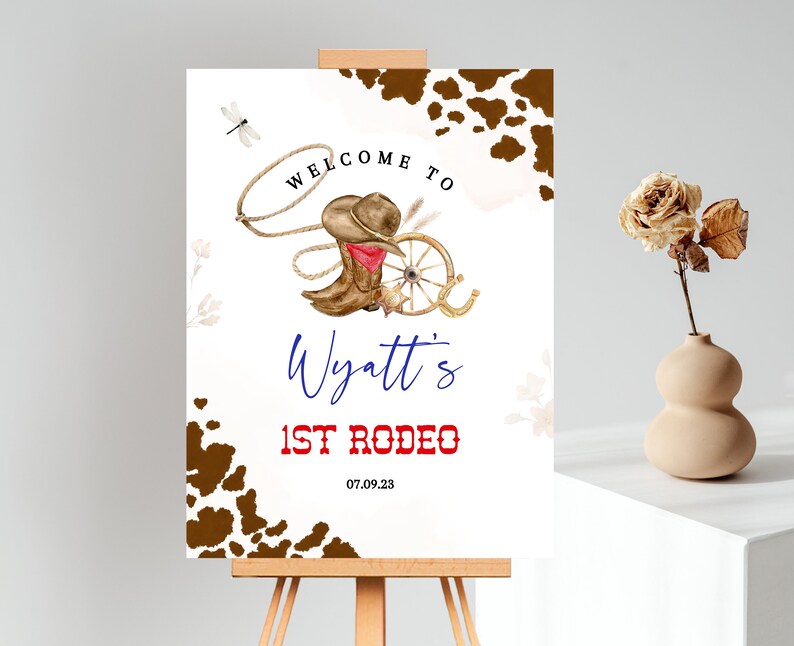 My First Rodeo Sign Post My FIRST RODEO Birthday Welcome Sign Template | Printable Wild West ...