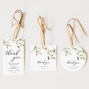 SPRING - Wedding Favor Tag Template Set, INSTANT DOWNLOAD, Printable Wedding Gift Tags. Square, Round, & Rectangular Wedding Favor Tags