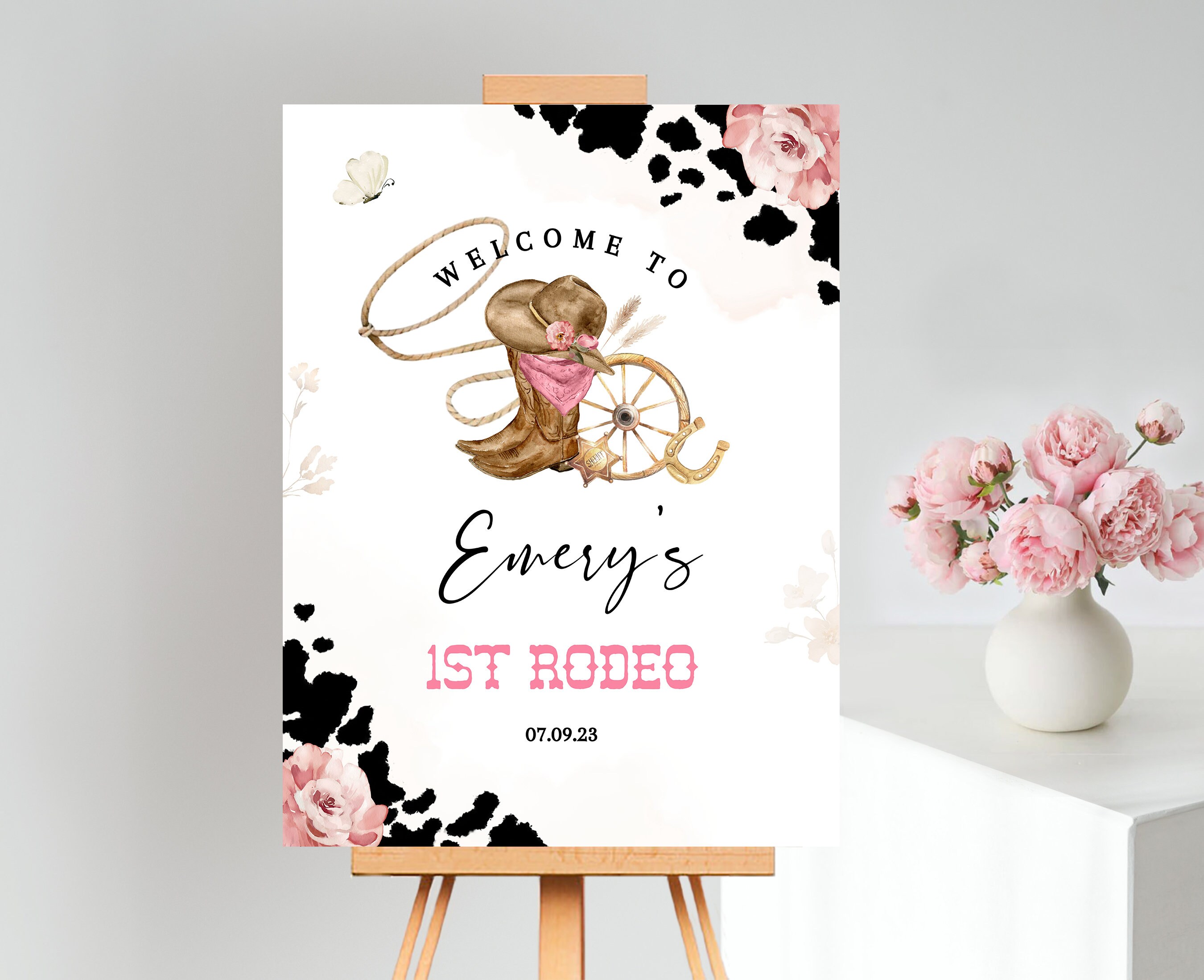 My First Rodeo Sign Post My FIRST RODEO Birthday Welcome Sign Template, Printable Wild West ...