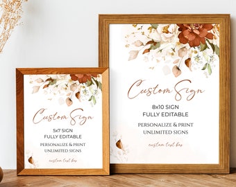 Terracotta Wedding Sign Bundle | Custom Sign Wedding Signage | Boho Wedding Sign Template | Custom Signs Wedding Stationary|Instant Download