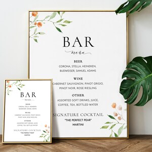 Bar Menu Template - Signature Drink Sign Wedding Signage - Wedding Bar Sign Wedding Decor - Wedding Signature Drink Menu - Instant Download