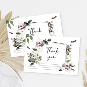 Halloween Bachelorette Party Thank You Card Template, Bride or Die Printable Thank you card, Til Death do Us Party Printable Card BP01