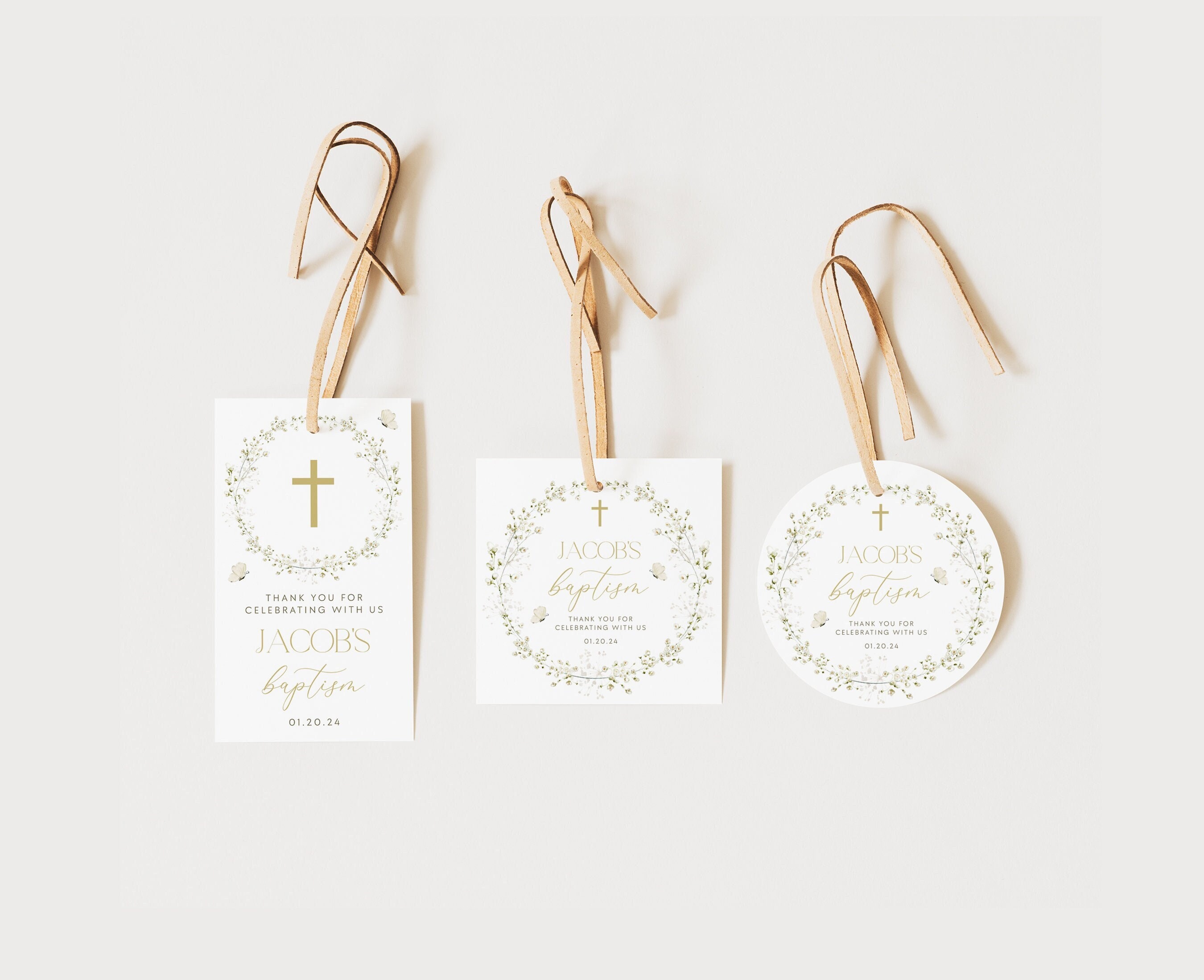 BAPTISM Thank You Tags Template, Baptism Favors Gift Tags Template, First Communion Favor Tags, Confirmation Christening Favors Tag BT4