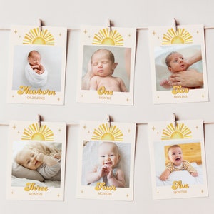 First Trip Around The Sun First Birthday Photo Banner, You Are My Sunshine Baby&#39;s First Year Banner, Groovy Sun 1st Birthday Banner BD23