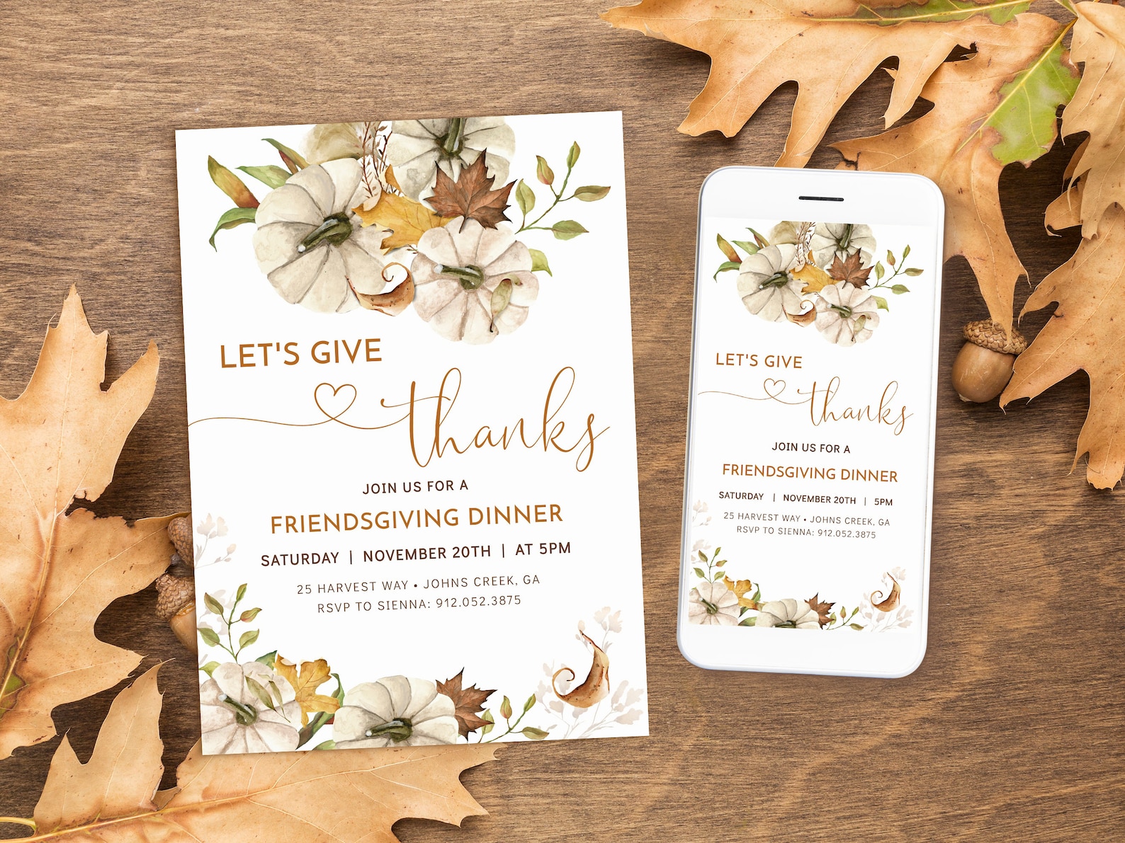 Friendsgiving Invitation Template Holiday Party Invitation - Etsy