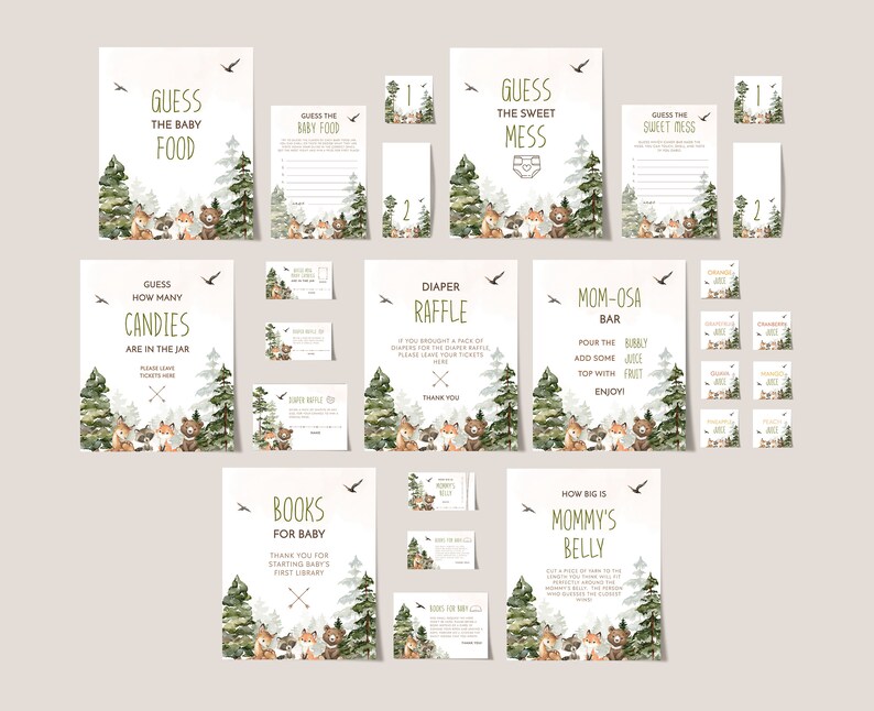 CAMPING Baby Shower Printable Baby Shower Games Woodland Baby Etsy
