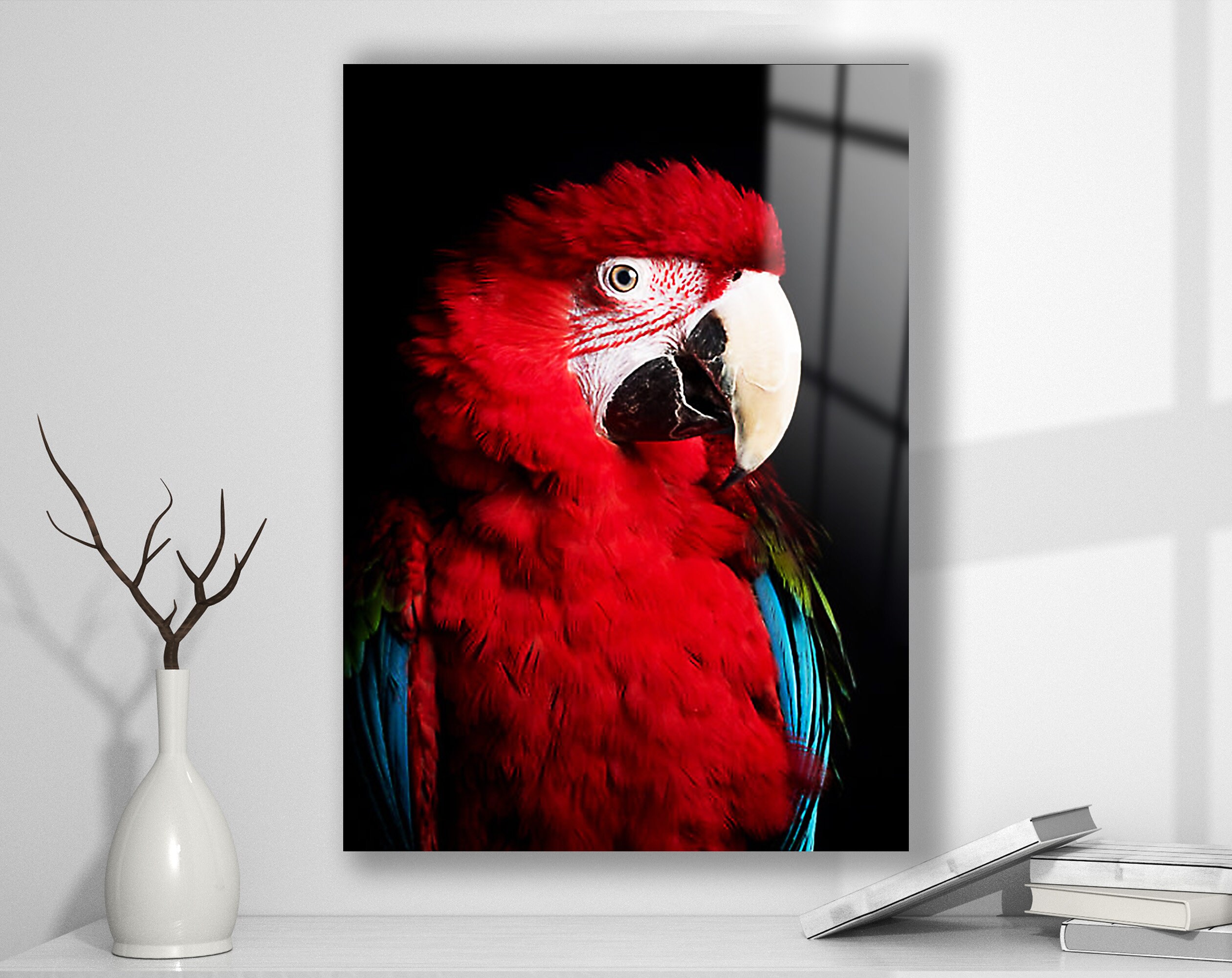 Red Parrot Glass Wall Art Bird Canvas Wall Art Exotic - Etsy Red Parrot Glass Wall Art Bird Canvas Wall Art Exotic - Etsy