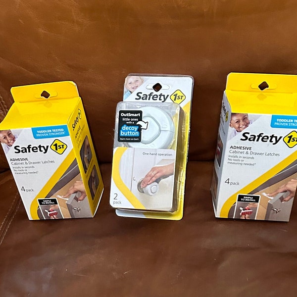 3 child safety knob covers and safety latches