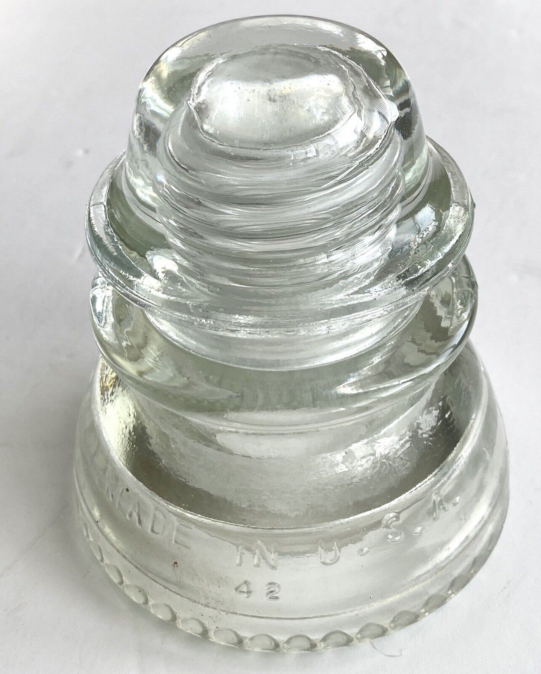 Hemingray 42 Insulator Clear Glass Etsy