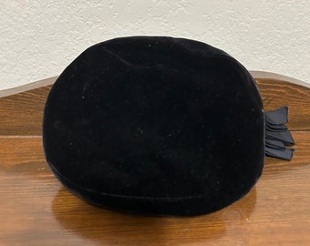Black Velvet Tilt Hat