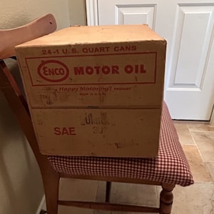 Empty Enco Oil Cardboard Box