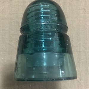 H. C. Co. Insulator  “H&quot; on Top Aqua Blue 4.5&quot; Tall