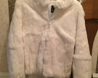 rabbit faux fur jacket