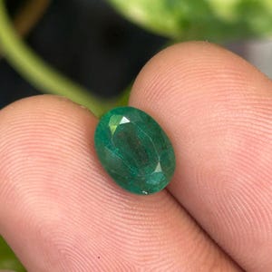 AAA Natural Zambian Emerald 2.85 Carat. 4 Step Cut Faceted Loose Stone for Ring, Fine Quality Vivid Green Zambian  Emerald 9x7x6 MM