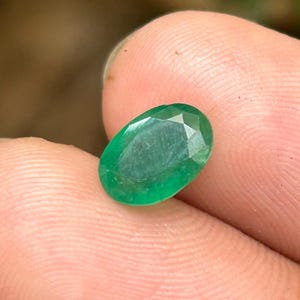 AAA Certified Natural Zambian Emerald 1.60cts 4 Step Cut Faceted Loose Stone for Ring, Fine Quality Vivid Green Emerald  9x6x4 MM